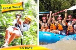 Whitewater Rafting and Canopy Zip Line Package