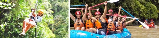 Whitewater Rafting and Canopy Zip Line Package