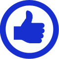 blue thumbs up