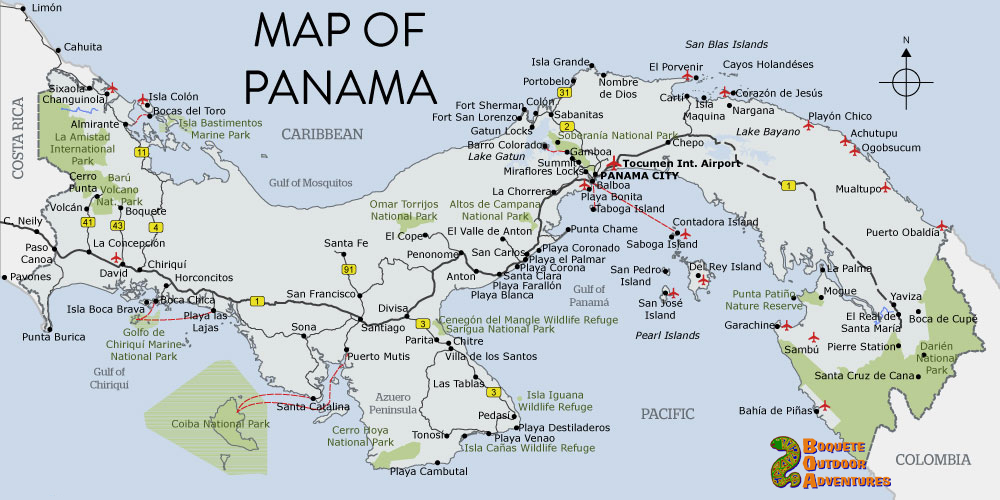 panama map, maps, travel central america