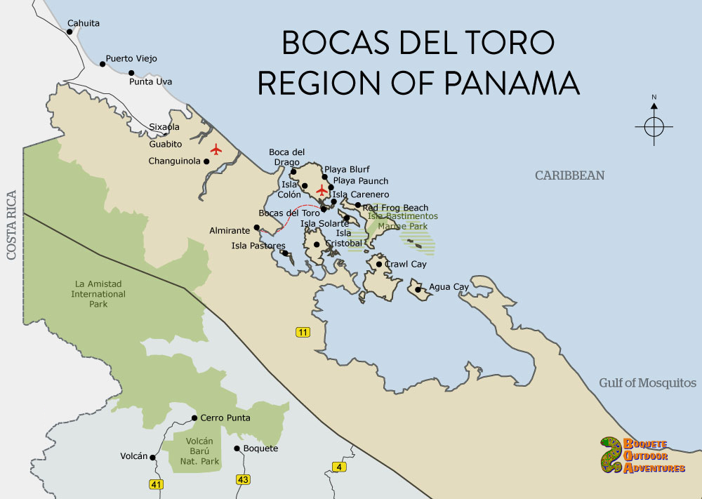 map bocas del toro panama