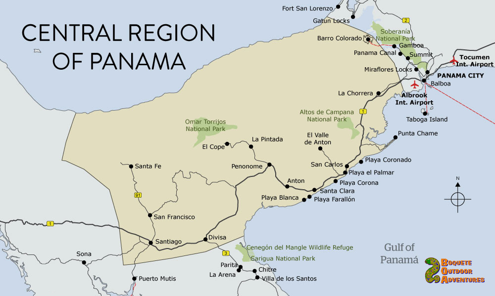 map panama central panama valle de anton